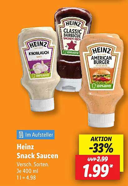 Heinz Snack Saucen - Verschiedene Sorten 400 ml