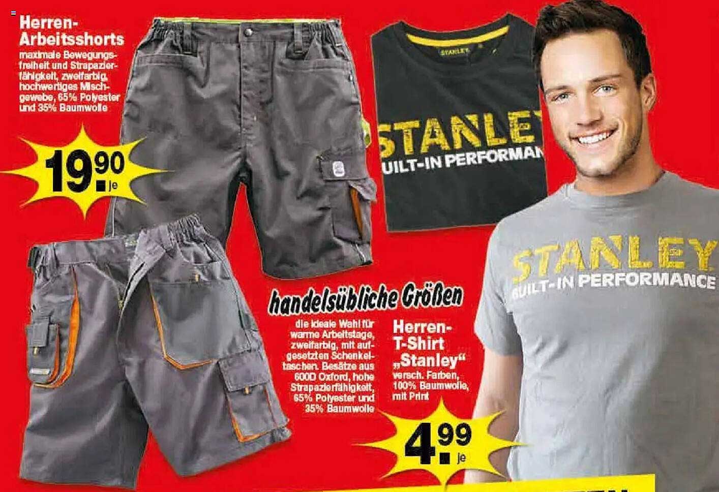 Herren-Arbeitsshorts und Herren-T-Shirt "Stanley"