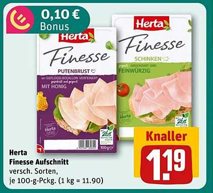 Herta Finesse Aufschnitt – Putenbrust und Schinken