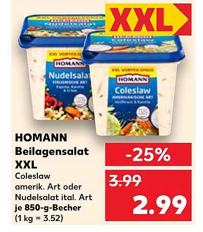 HOMANN Beilagensalat XXL - Coleslaw amerikanische oder italienische Art