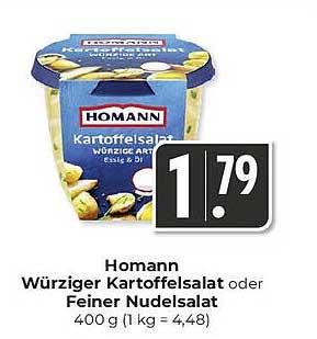 Homann Würziger Kartoffelsalat oder Feiner Nudelsalat 400 g