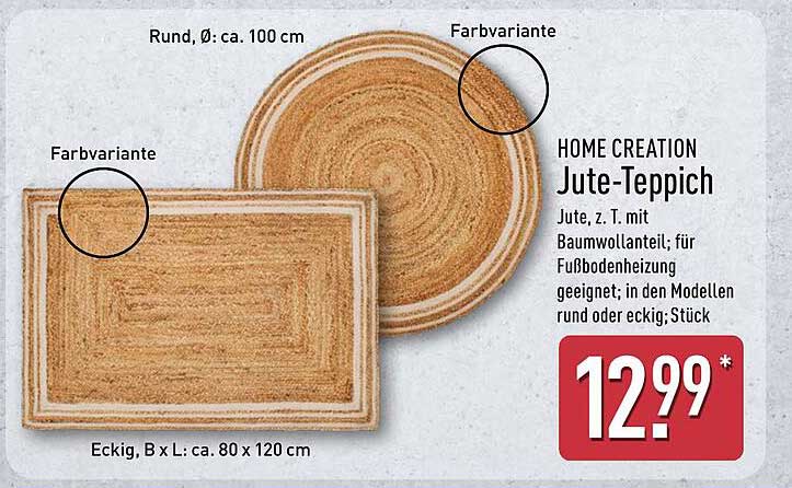 HOME CREATION Jute-Teppich