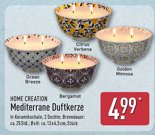 HOME CREATION Mediterrane Duftkerze