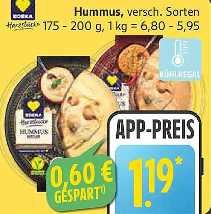 Hummus, verschieden Sorten 175 - 200 g