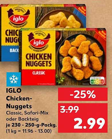 IGLO Chicken-Nuggets Classic, Safari-Mix oder Backteig