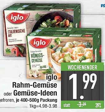 iglo Rahm-Gemüse oder Gemüse-Ideen, je 400-500g