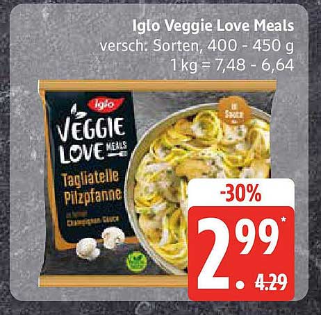 Iglo Veggie Love Meals Tagiatelle Pilzpfanne