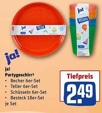 ja! Partygeschirr 6er-Set
