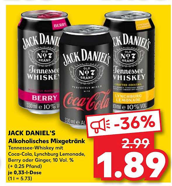 JACK DANIEL'S Alkoholisches Mixgetränk 330 ml