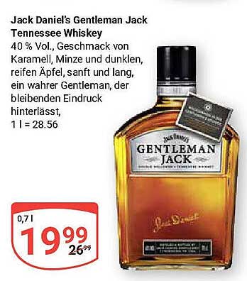 Jack Daniel's Gentleman Jack Tennessee Whiskey 0,7l