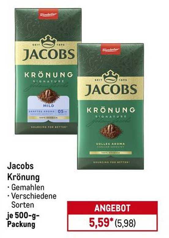 Jacobs Krönung - Gemahlener Kaffee - Verschiedene Sorten 500-g-Packung