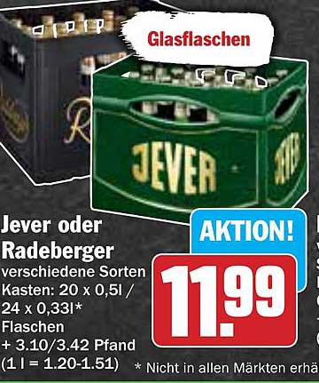 Jever oder Radeberger Bierkasten - Aktion!