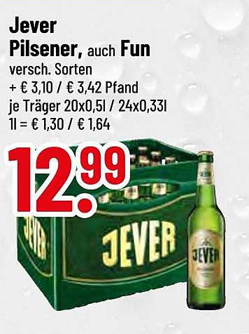 Jever Pilsener, auch Fun - verschiedene Sorten