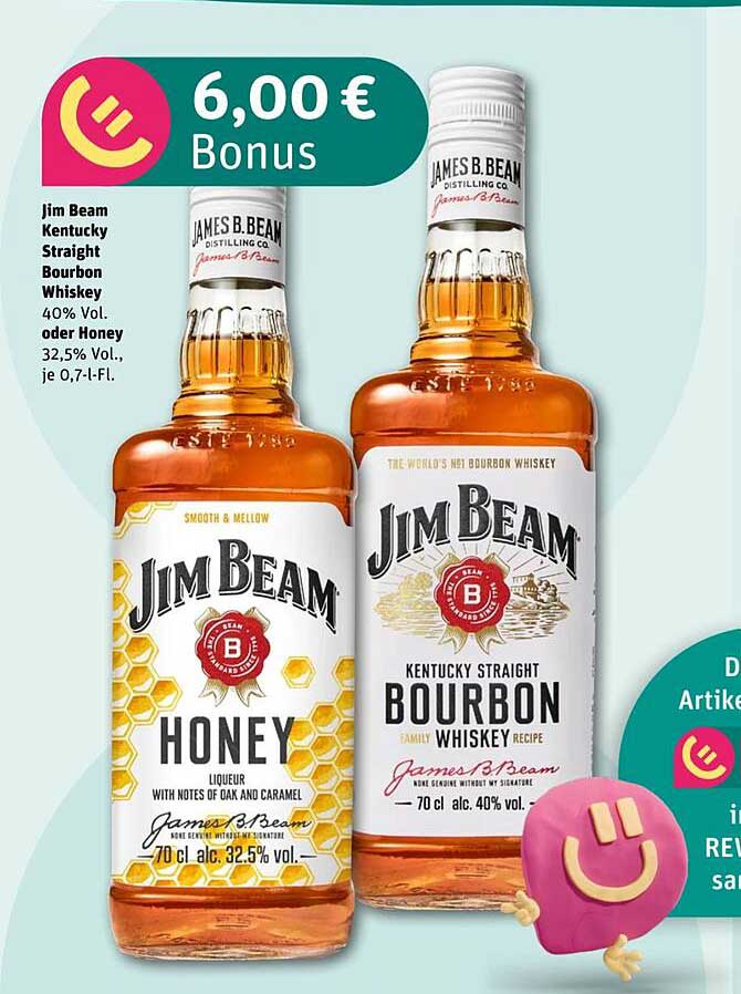Jim Beam Kentucky Straight Bourbon Whiskey und Jim Beam Honey
