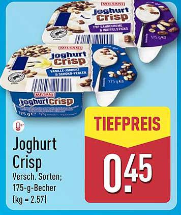 Joghurt Crisp von Milsani – Verschiedene Sorten