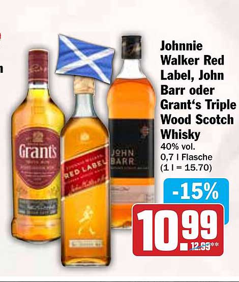 Johnnie Walker Red Label, John Barr oder Grant‘s Triple Wood Scotch Whisky