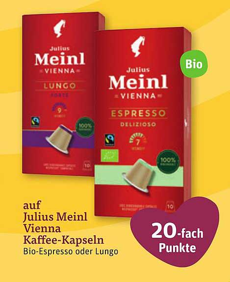 Julius Meinl Vienna Kaffee-Kapseln Bio-Espresso oder Lungo