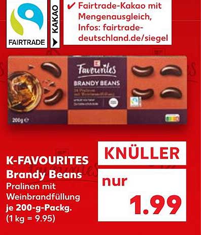 K-Favourites Brandy Beans Pralinen mit Weinbrandfüllung