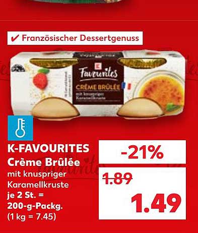 K-Favourites Crème Brûlée mit knuspriger Karamellkruste