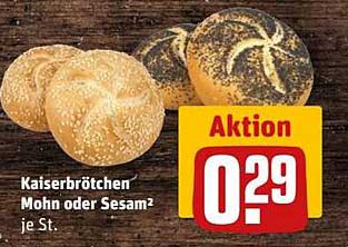 Kaiserbrötchen Mohn oder Sesam je St.