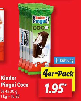 Kinder Pingui Coco 4er-Pack