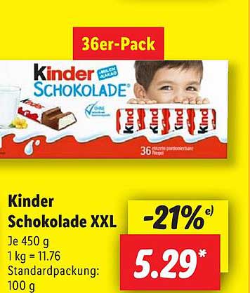 Kinder Schokolade XXL - 36er-Pack