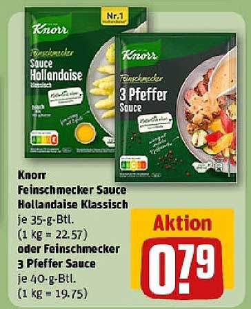 Knorr Feinschmecker Sauce Hollandaise oder 3 Pfeffer Sauce