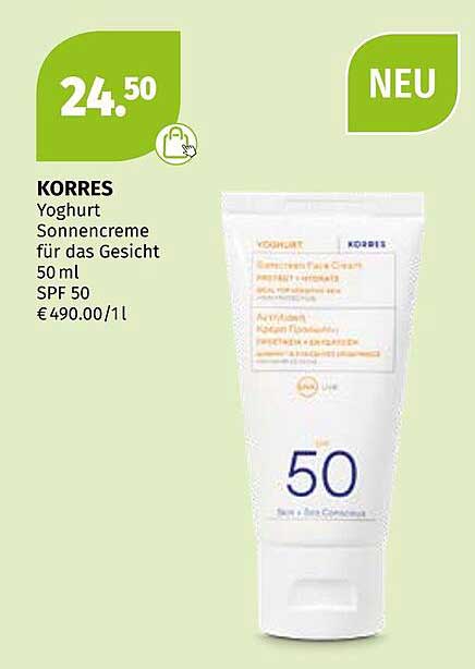 KORRES Yoghurt Sonnencreme für das Gesicht 50 ml SPF 50