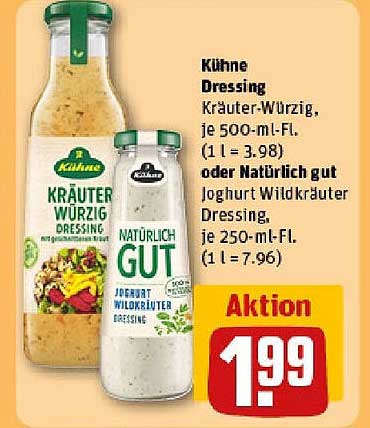 Kühne Dressing Kräuter-Würzig oder Natürlich gut Joghurt Wildkräuter Dressing