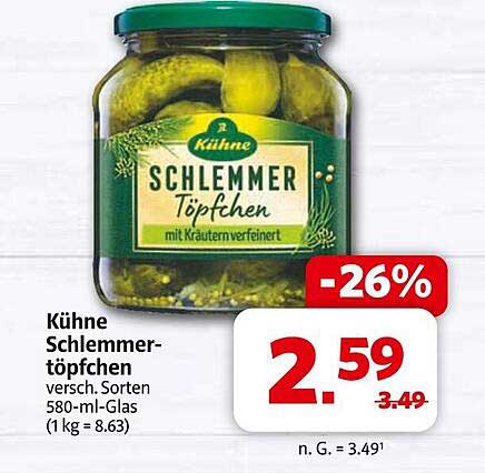 Kühne Schlemmer-Töpfchen 580-ml-Glas