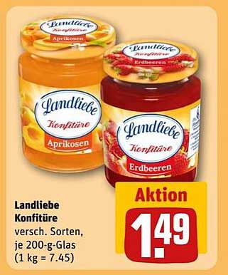 Landliebe Konfitüre, verschiedene Sorten, je 200-g-Glas