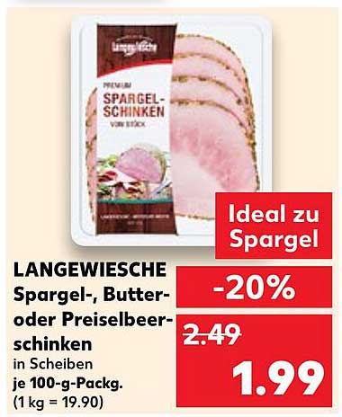 Langewiesche Spargel-, Butter- oder Preiselbeerschinken in Scheiben