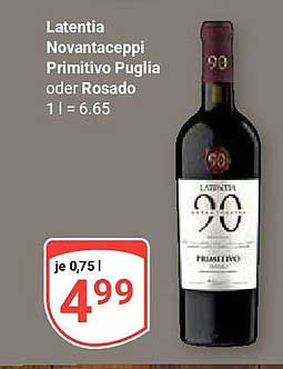Latentia Novantaceppi Primitivo Puglia oder Rosado 0,75 l
