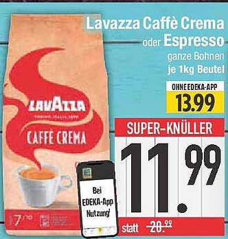 Lavazza Caffè Crema oder Espresso, ganze Bohnen, je 1kg Beutel