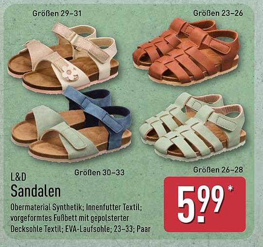 L&D Sandalen für Kinder - bequemer Schuh für den Sommer