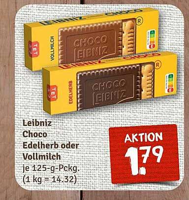 Leibniz Choco Edelherb oder Vollmilch 125-g-Packung