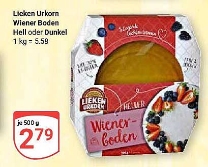 Lieken Urkorn Wiener Boden Hell oder Dunkel 500 g