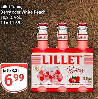 Lillet Tonic, Berry oder White Peach 3 x 0,2 l