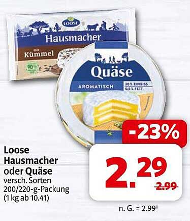 Loose Hausmacher oder Quäse 200/220-g-Packung