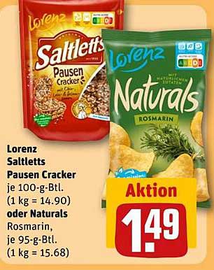 Lorenz Saltletts Pausen Cracker oder Naturals Rosmarin
