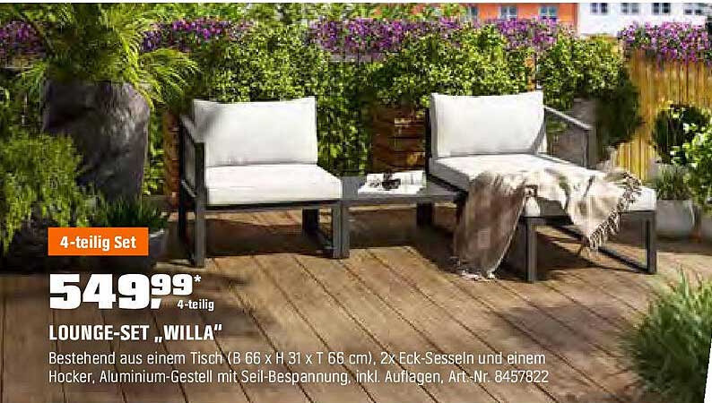 LOUNGE-SET „WILLA“ – 4-teilig