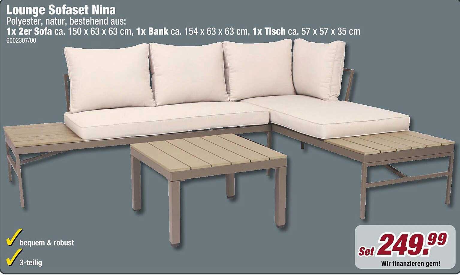 Lounge Sofaset Nina 3-teilig