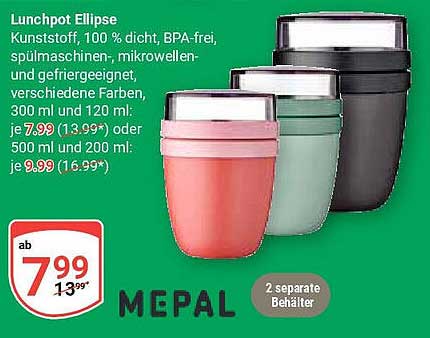 Lunchpot Ellipse von Mepal - Praktische Essensbehälter für Unterwegs