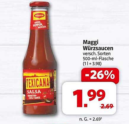Maggi Würzsaucen verschiedene Sorten 500-ml-Flasche