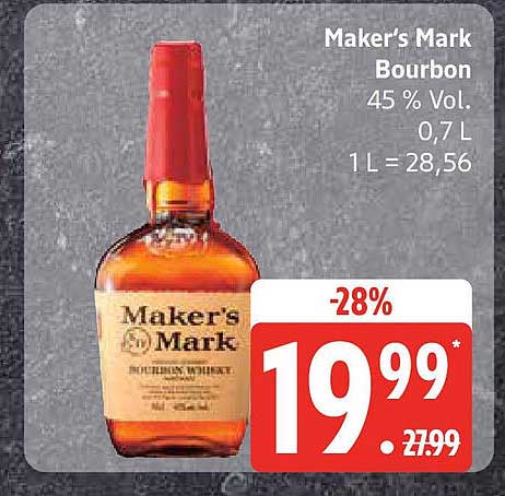 Maker's Mark Bourbon 0,7 L - Nur für kurze Zeit im Angebot!