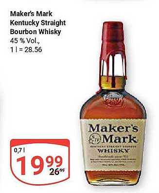 Maker’s Mark Kentucky Straight Bourbon Whisky 0,7 l