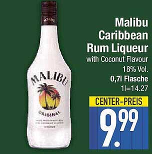 Malibu Caribbean Rum Liqueur mit Kokosnussgeschmack 0,7l