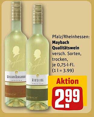 Maybach Qualitätswein trocken, 0,75 l - Aktion