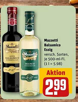 Mazzetti Balsamico Essig 500 ml – Vielfalt für jeden Geschmack