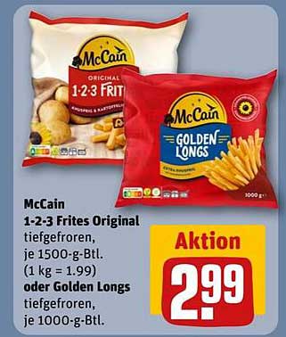 McCain 1-2-3 Frites Original oder Golden Longs